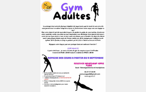 COURS D'ESSAI GYM ADULTES (à partir de 18 ans)